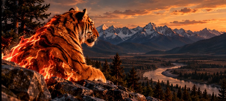 Tiger overlooking Altai